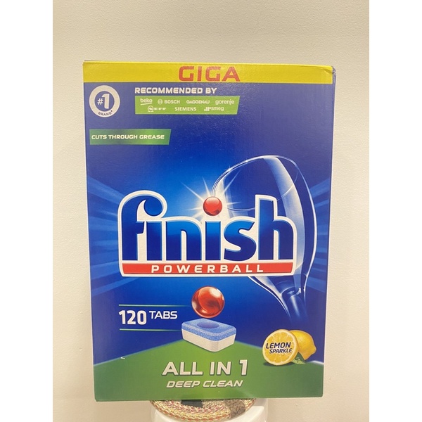 [HCM] Combo Viên rửa chén bát Finish All in one 120 viên + Muối Finish 1,5kg