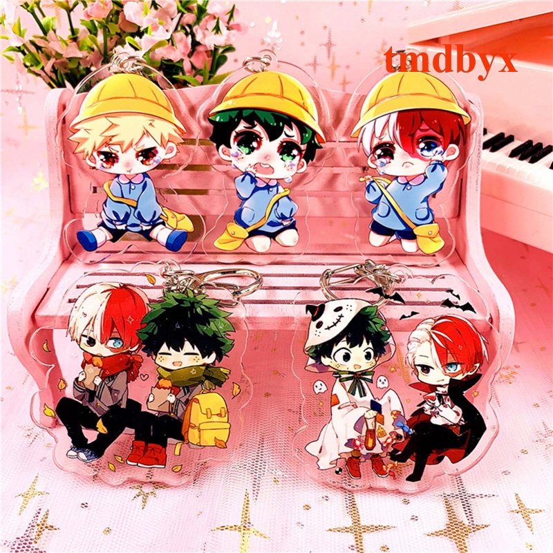 Móc Khóa Hai Mặt Bằng Acrylic Trong Suốt Hình Todoroki Shouto Anime My Hero Academia