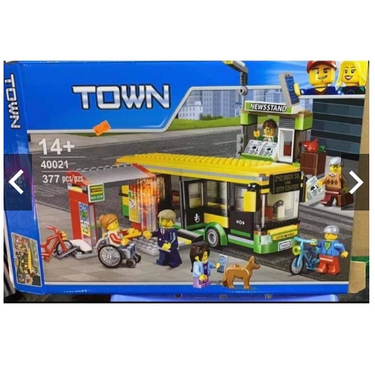 Đồ Chơi trẻ em lắp ráp xếp hình city TOWN 40021 Trạm Dừng Xe Bus có 377pcs