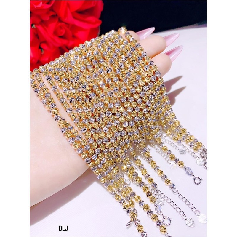 Lắc tay xi 2 màu vàng và bạch kim siêu xinh và sang,như vàng ý luôn nha các chị yêu  - HT Jewelry