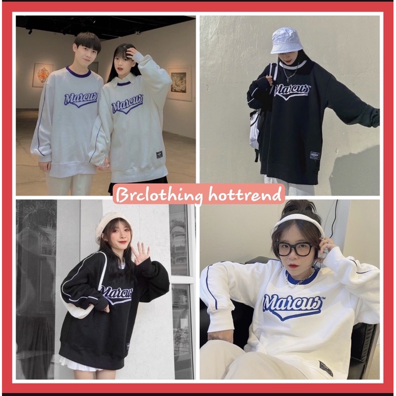 Áo Sweater Nỉ Unisex 2 Màu: Đen/Trắng🎀 Chất Nỉ Cotton, From rộng Nam/Nữ mặc thoải mái,áo đôi,áo kiểu ulzzang