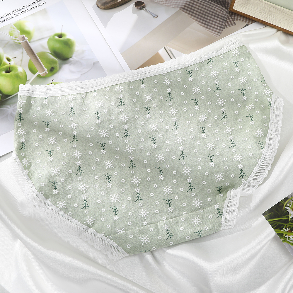 Quần Lót Cotton Levao Lưng Vừa In Họa Tiết Trái Dứa Cho Nữ