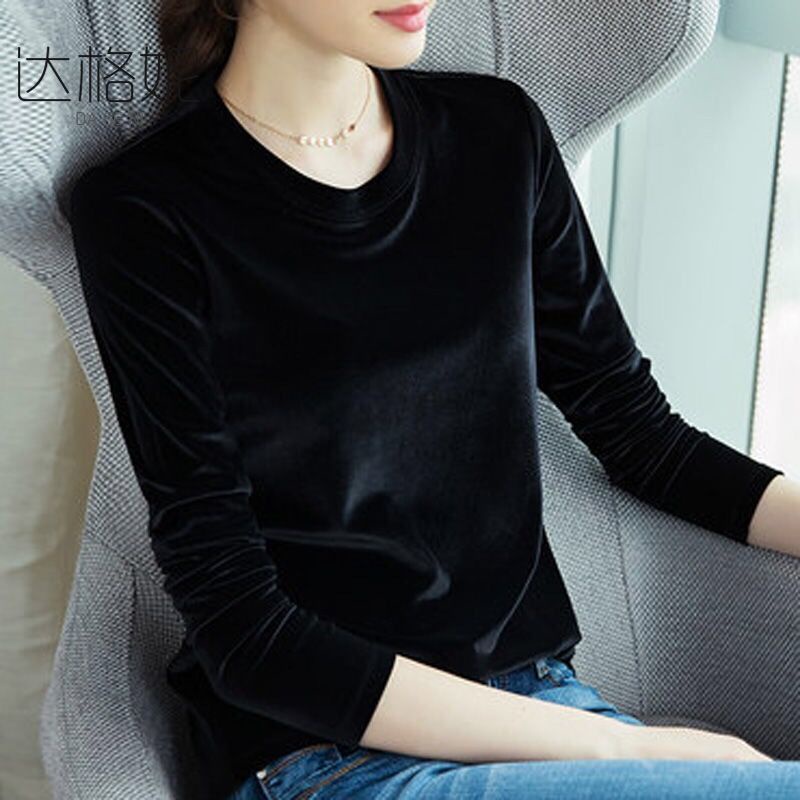 Áo Nhung Dài Tay Ôm Dáng Xinh Xắn Theo Phong Cách Hàn Quốc Dành Cho Nữ