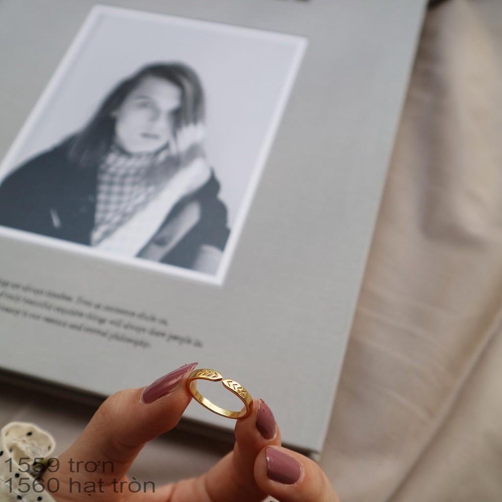 Nhẫn Bạc Eleanor Mạ Vàng 14K Vintage Cổ Điển Cho Nữ