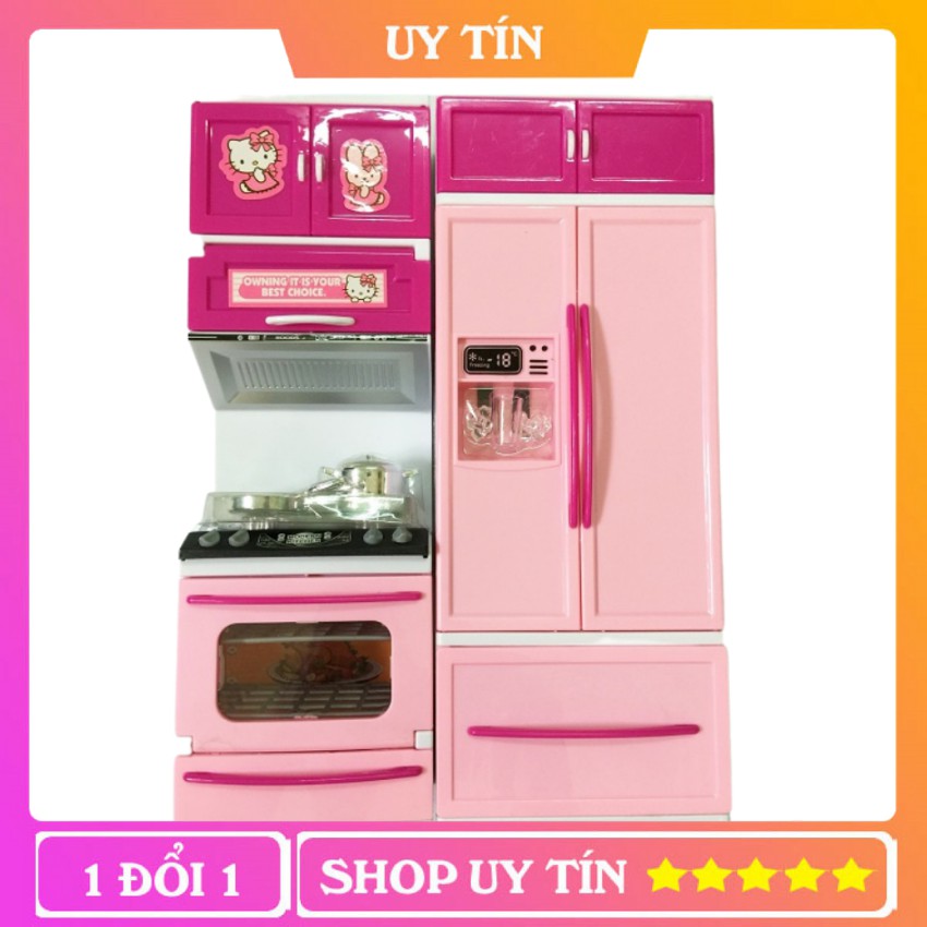 Đồ Chơi Tủ Lạnh Hello Kitty Màu Hồng Có 2 Ngăn, Màu Hồng Nổi Bật, Có Tiếng Nấu Ăn, Thiết Kế Đẹp Mắt - BiBiTOY
