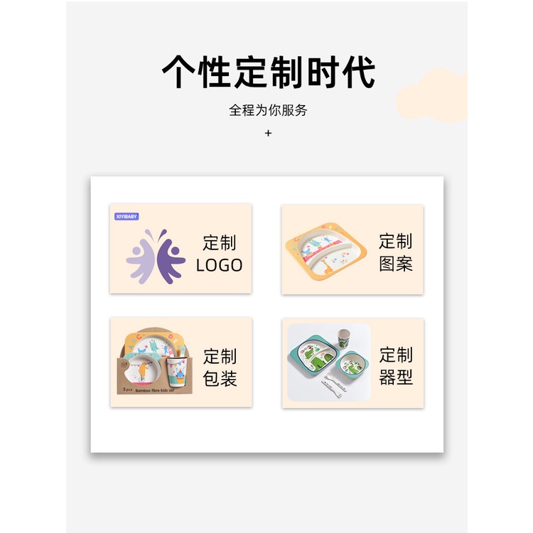 Set Ăn Dặm 5 món Cho Bé Hình Động Vật Gồm Cốc, Bát, Thìa, Dĩa và Khay 2 Ngăn Làm Từ Tre Bamboo Kháng Khuẩn - LAI'S STORE