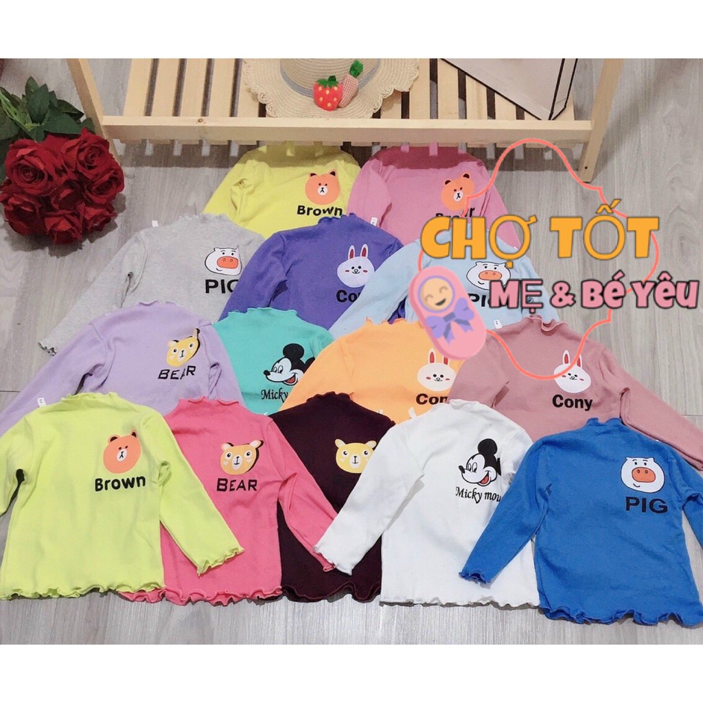 Áo Cotton Giữ Nhiệt Cổ Kín Cho Bé 8-22 KG