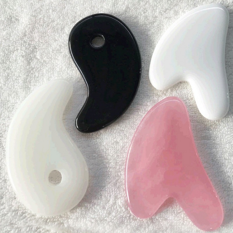 Miếng đá cạo gua sha mát xa lưng cổ eo toàn cơ thể bằng resin tự nhiên tiện lợi