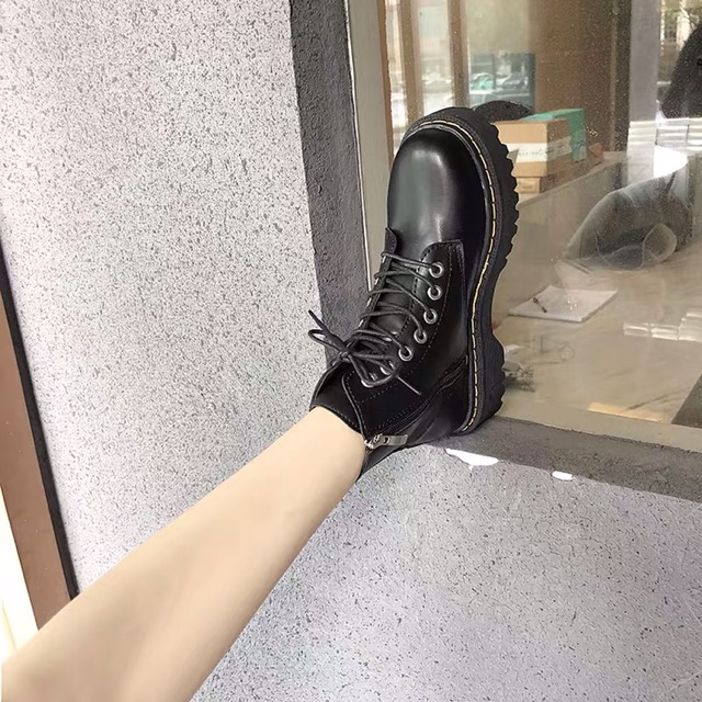 [Mã FATHANG5 giảm 10K đơn 50K] [ORDER TAOBAO] (SẲN) Giày boots khoá kéo cổ cao ulzzang kèm ảnh thật hình cuối có sẳn