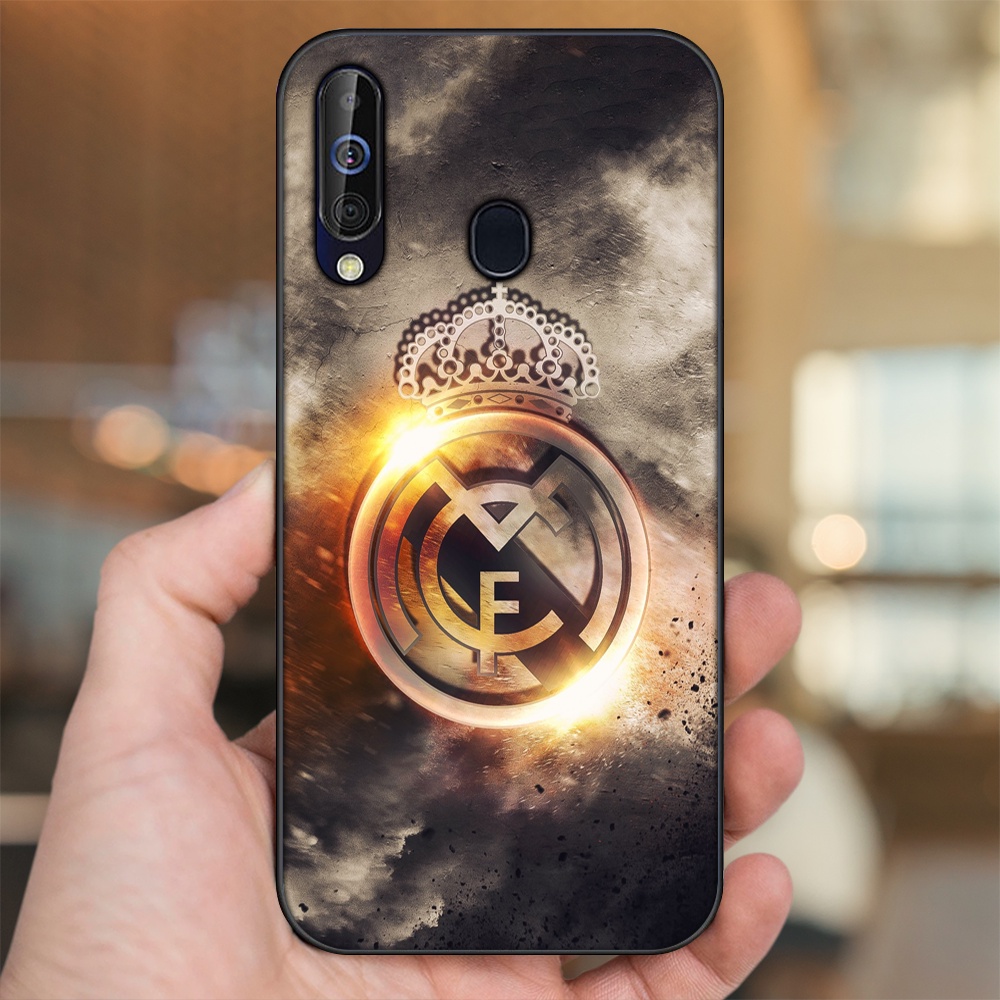 Ốp lưng Samsung A8s, A60, M30 viền đen in hình Real Madrid