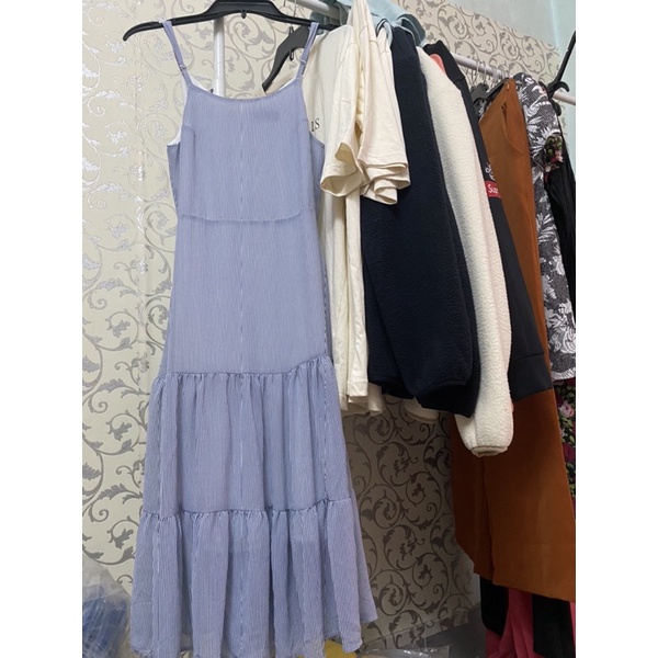 Đầm sọc voan hai dây