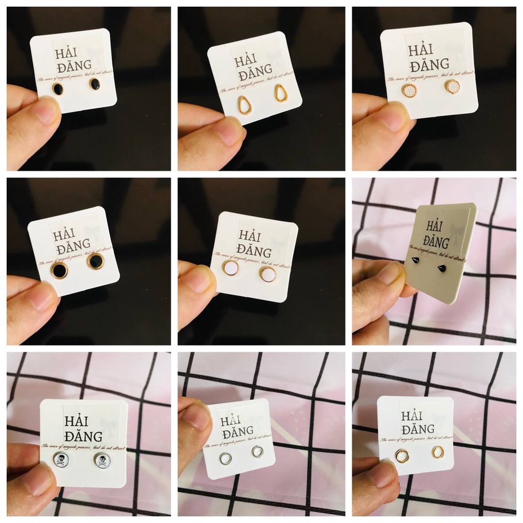 Khuyên tai tròn Mini Chuôi nhựa chống dị ứng an toàn siêu nhẹ Classic đơn giản thanh lịch