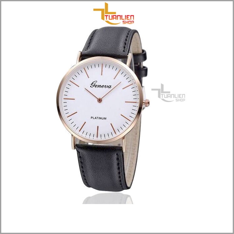 Đồng Hồ Nam GENEVA Dây Da Sang Trọng, Phong Cách Hàn Quốc