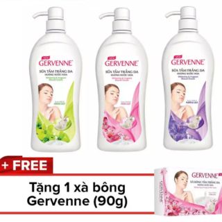 (Quà) Sữa tắm Gervenne 450g tặng xà bông cục 90g