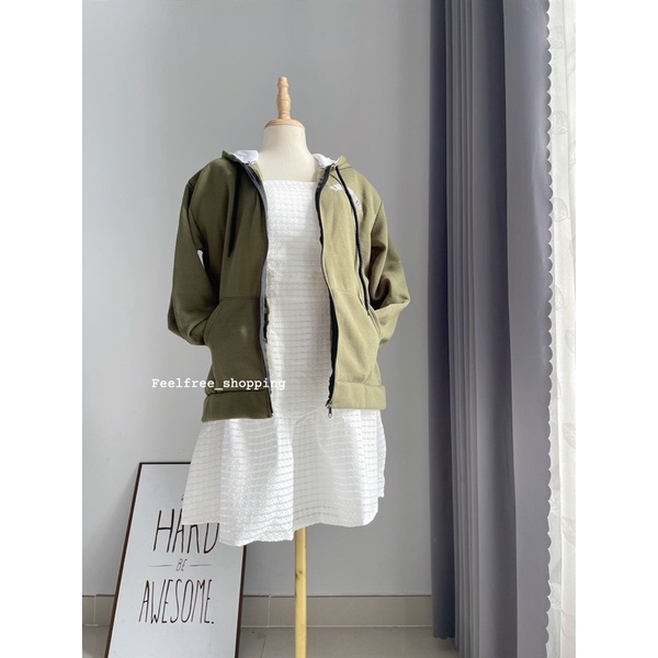 Áo Hoodie Zip Lót Bông Mặc Đi Học Đi Chơi (Hình Thật)