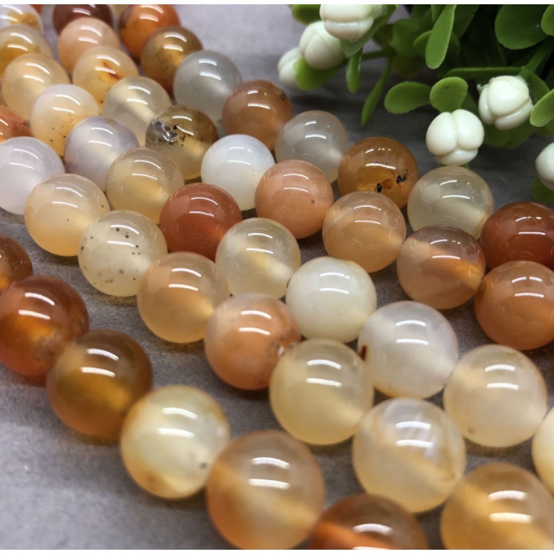 Chuỗi Hạt Đá Mã Não Nhiều Màu Kích Thước 6/8/10mm Dùng Làm Trang Sức Thủ Công