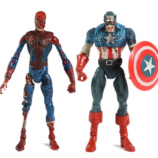 Mô hình nhân vật đồ chơi Marvel zombie Captain America Người nhện