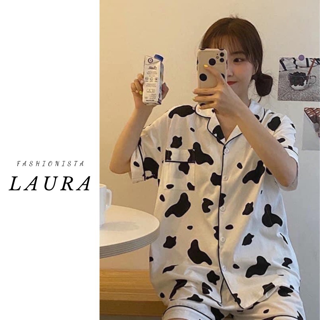 Bộ ngủ bò sữa Laura Boutique cộc tay siêu dễ thương - Pijama bò sữa BAO GIÁ TOÀN THỊ TRƯỜNG | BigBuy360 - bigbuy360.vn