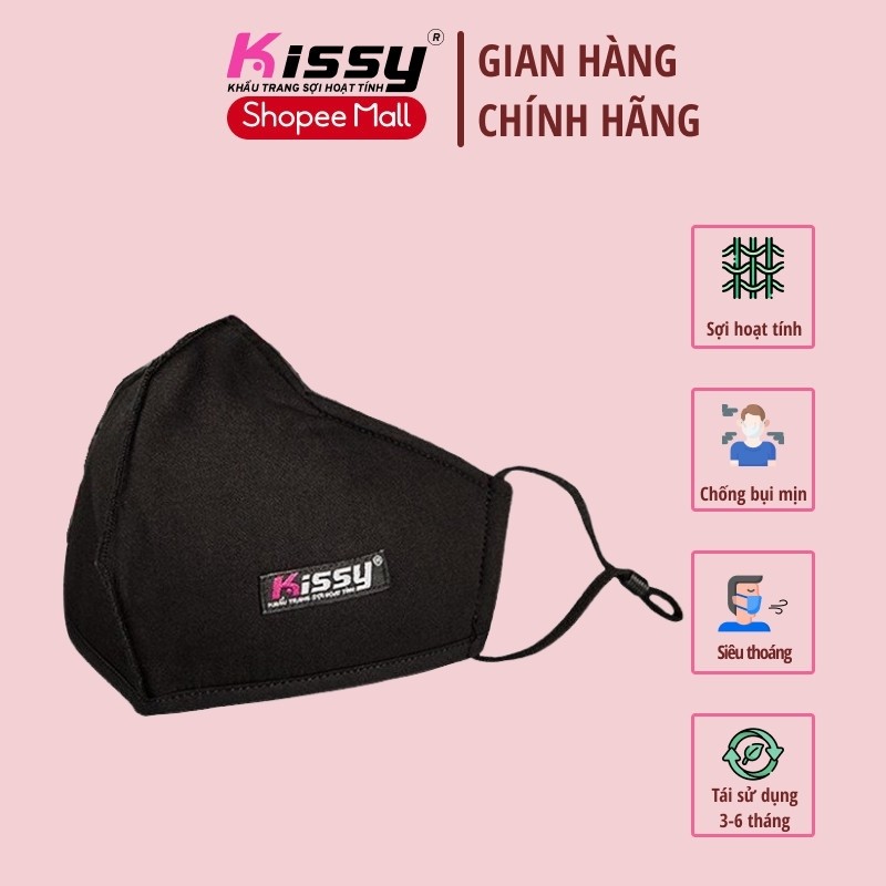 Khẩu Trang 3D Kissy Người Lớn - Sợi Hoạt Tính - Chống Bụi Mịn Hiệu Quả - Đủ Mẫu - Đủ Size