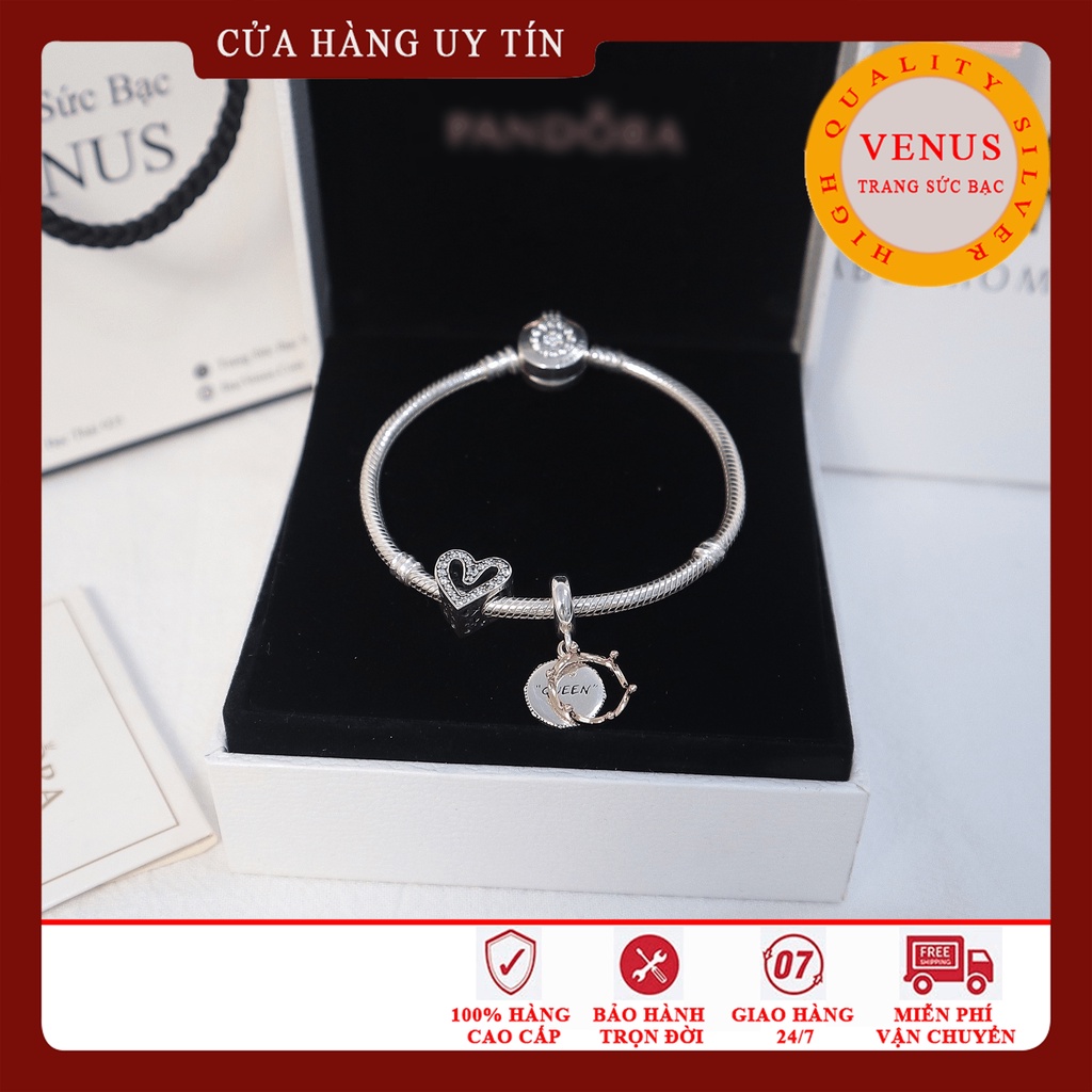 Vòng charm vương miện- Bạc 925 cao cấp- VENUS013