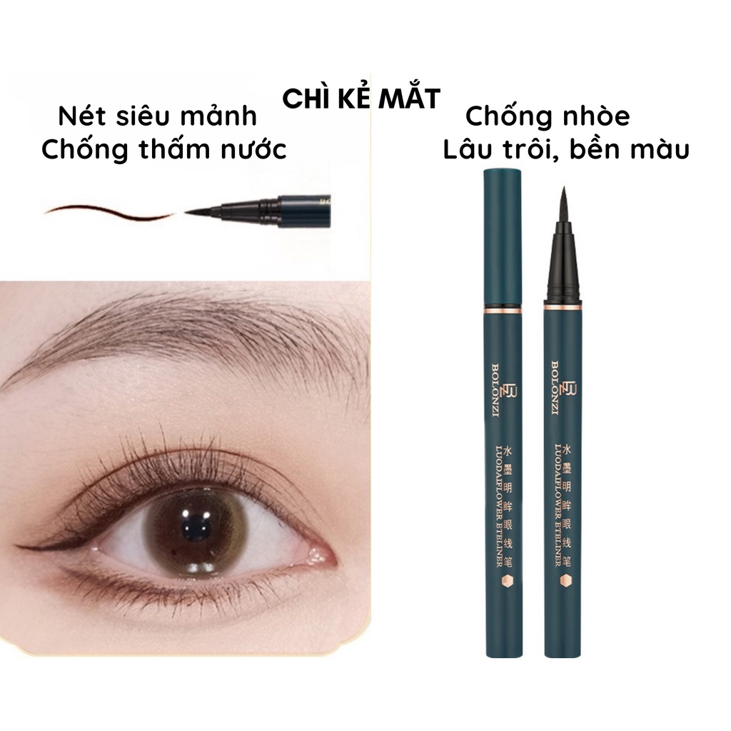 Bút Kẻ mắt siêu mảnh, chống nước, lâu trôi, Luoda Flower eyeliner là chì kẻ mắt giúp kẻ mắt nhanh khô, siêu bền