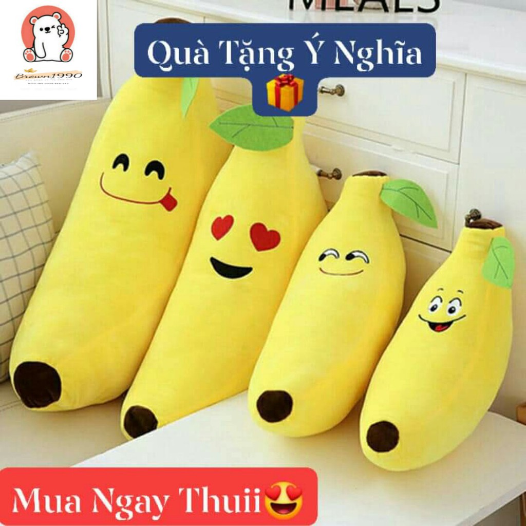 Gối ôm chuối dài size 1M2 êm mịn dễ thương nhồi bông cao cấp ZinZon