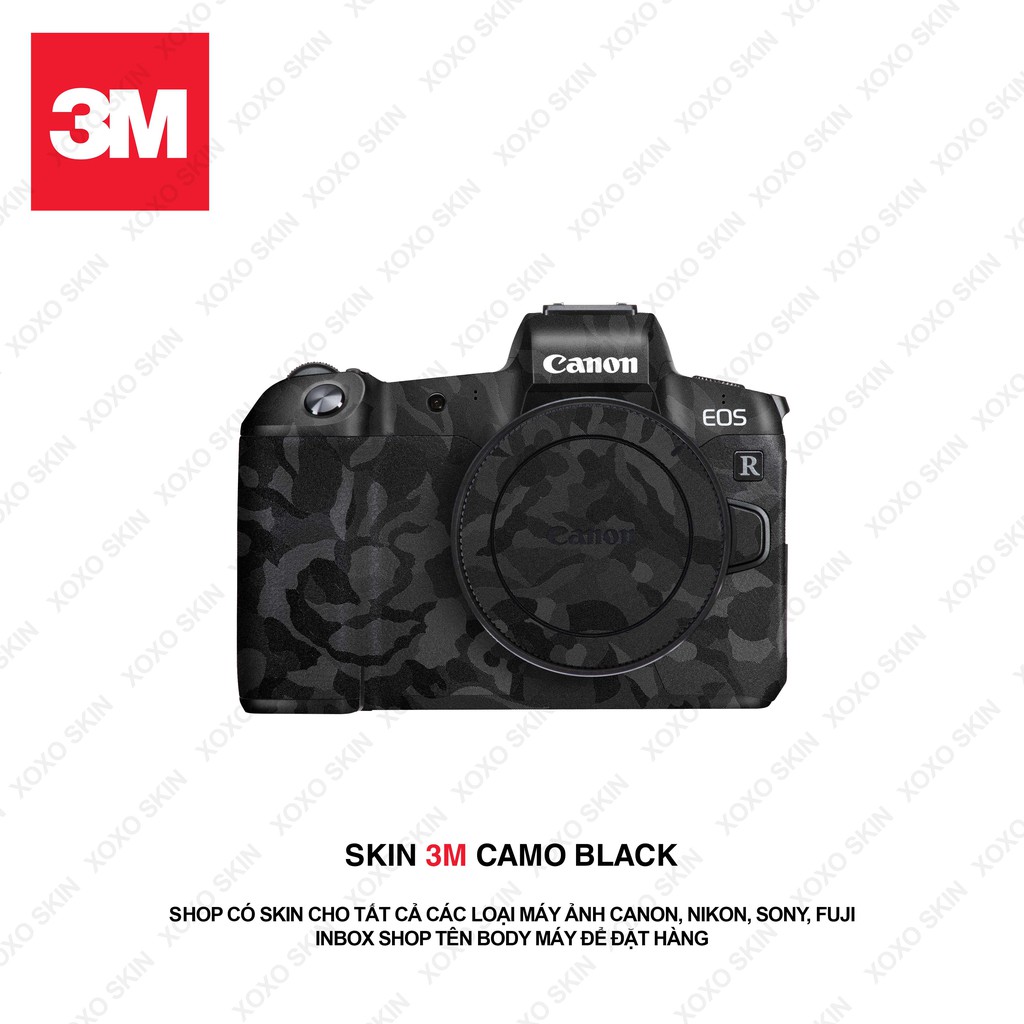 Miếng Dán Skin Máy Ảnh 3M - Mẫu Camo Black - Có Mẫu Skin Cho Sony, Canon, Nikon, Fuji