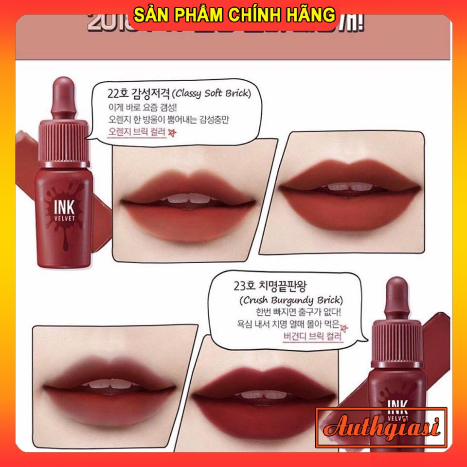 Son Peripera Ink Velvet Màu Mới 22 Cam Cháy và 12 Hồng Đào lên màu cực chuẩn