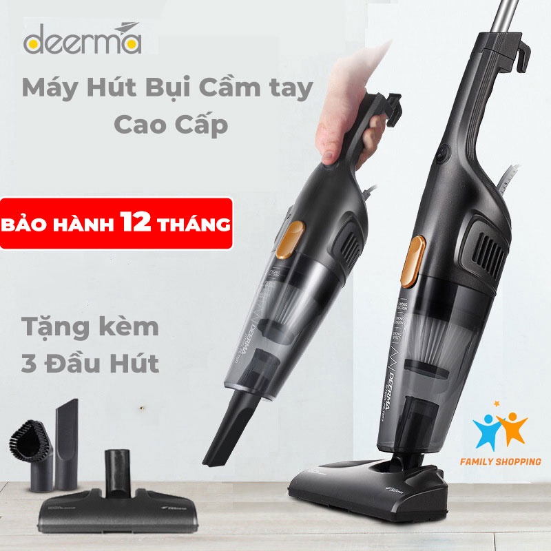 Máy hút bụi cầm tay Deerma DX115C máy hút bụi gia dụng gia đình 3in1 đa năng tiện dụng hút nệm, đệm, sàn tốt