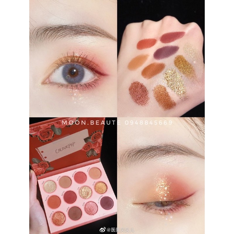 Bảng mắt Whatever Colourpop 12 ô tông cam đỏ siêu xinh