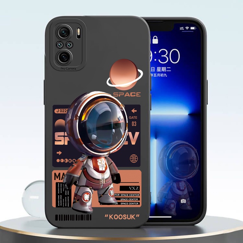 Ốp điện thoại Koosuk silicone mềm in hình phi hành gia 3D cho Xiaomi Redmi Note 10 Pro Max 10S 4G