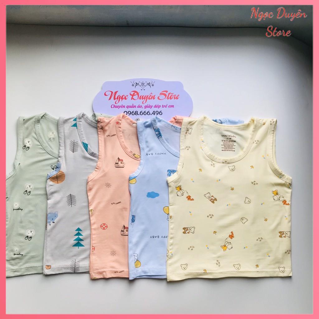 Áo ba lỗ pettit thun lạnh KWOO họa tiết yêu cho bé trai ,bé gái 6-14kg