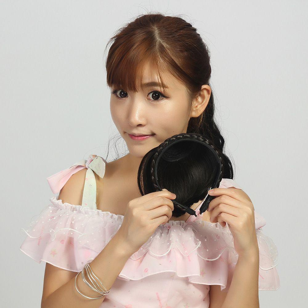 Luol Secret Bang Băng Đô Bện Tóc Nối Dài Bằng Sợi Lụa Mềm Mại Thời Trang Kèm Băng