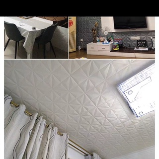 Xốp Dán Tường Giả Da Hoa Thị - Trắng Kích Thước 35*35 dày 4mm