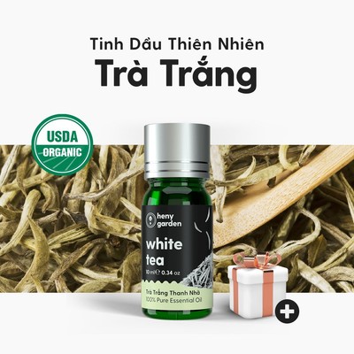 Tinh Dầu Trà Trắng Nguyên Chất Đậm Đặc Xông Thơm Phòng, Làm Nến Thơm Thiên Nhiên, Giúp Dễ Ngủ Heny Garden 10mL