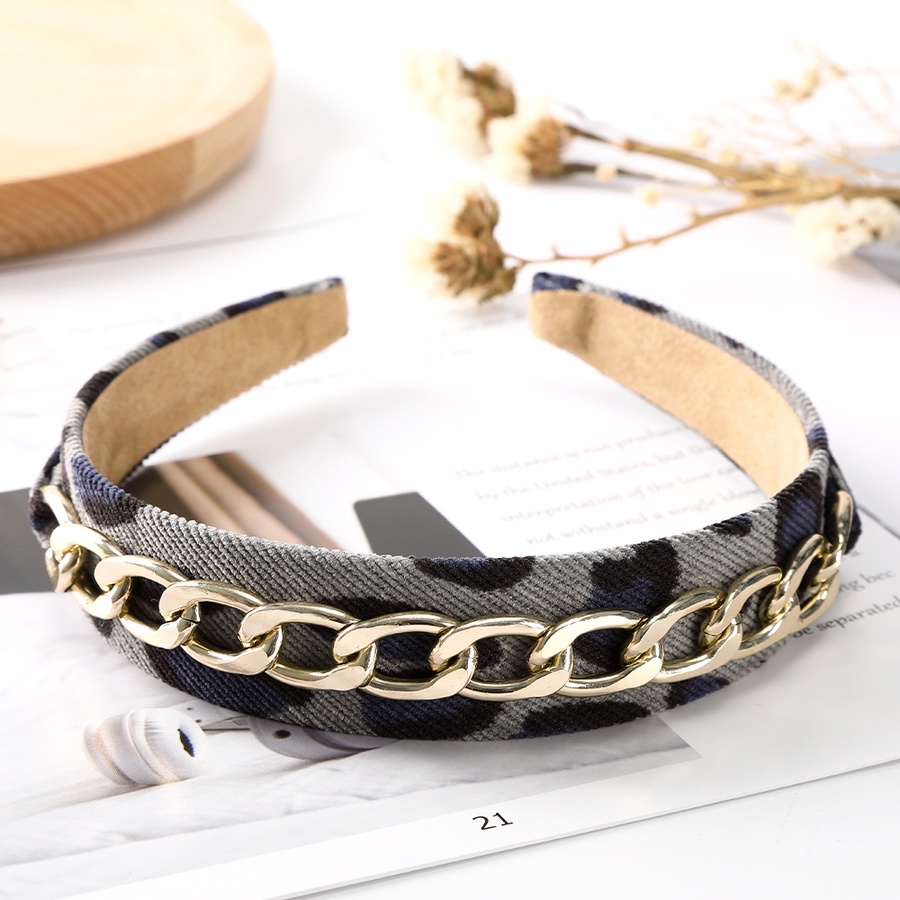 Băng Đô Vải Nhung Bản Rộng Họa Tiết Da Báo Thời Trang Hàn Quốc Cho Nữ