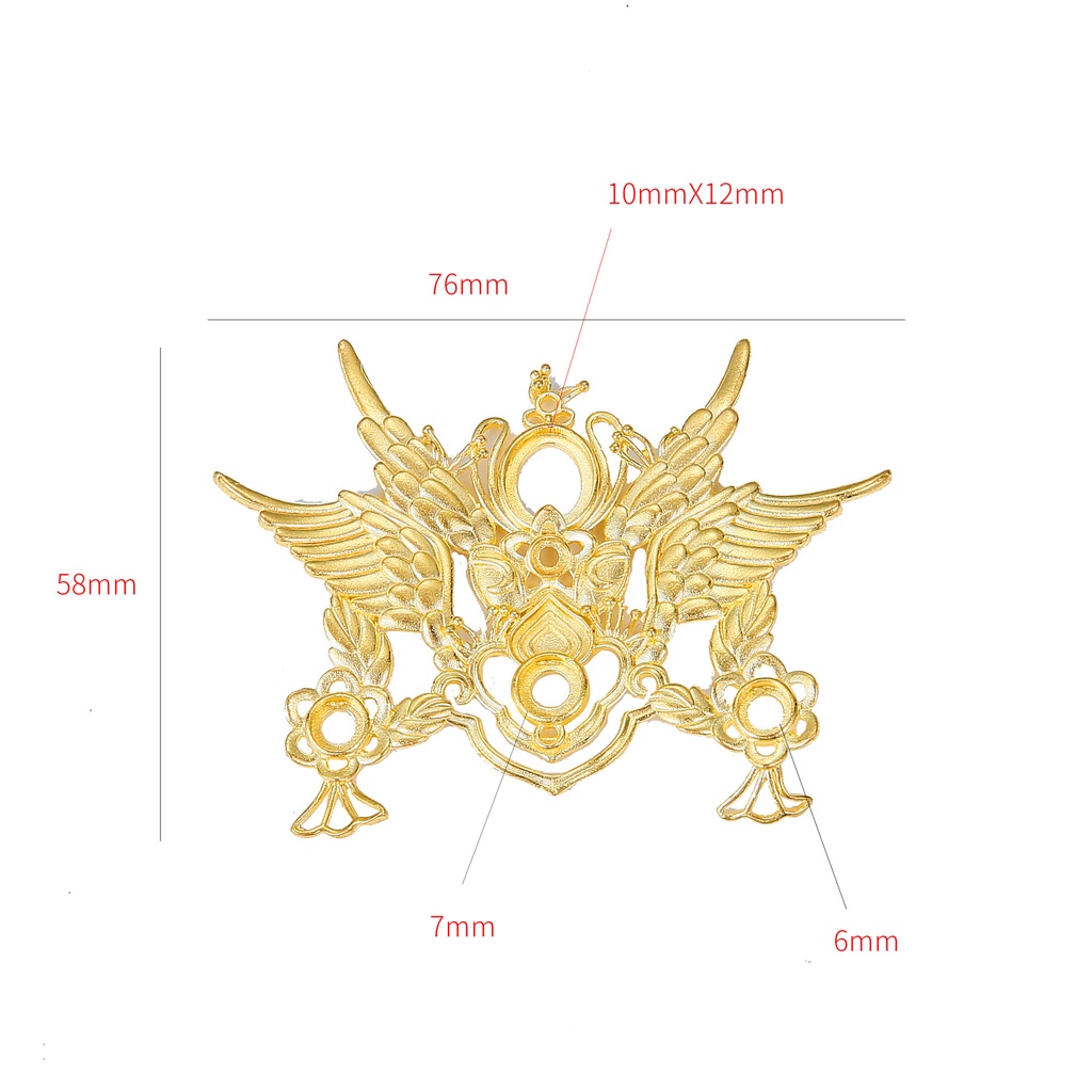 1 phiến đúc họa tiết cánh chim làm kim quan nguyên liệu làm trâm làm trang sức cố trang cosplay cổ phục có màu KC