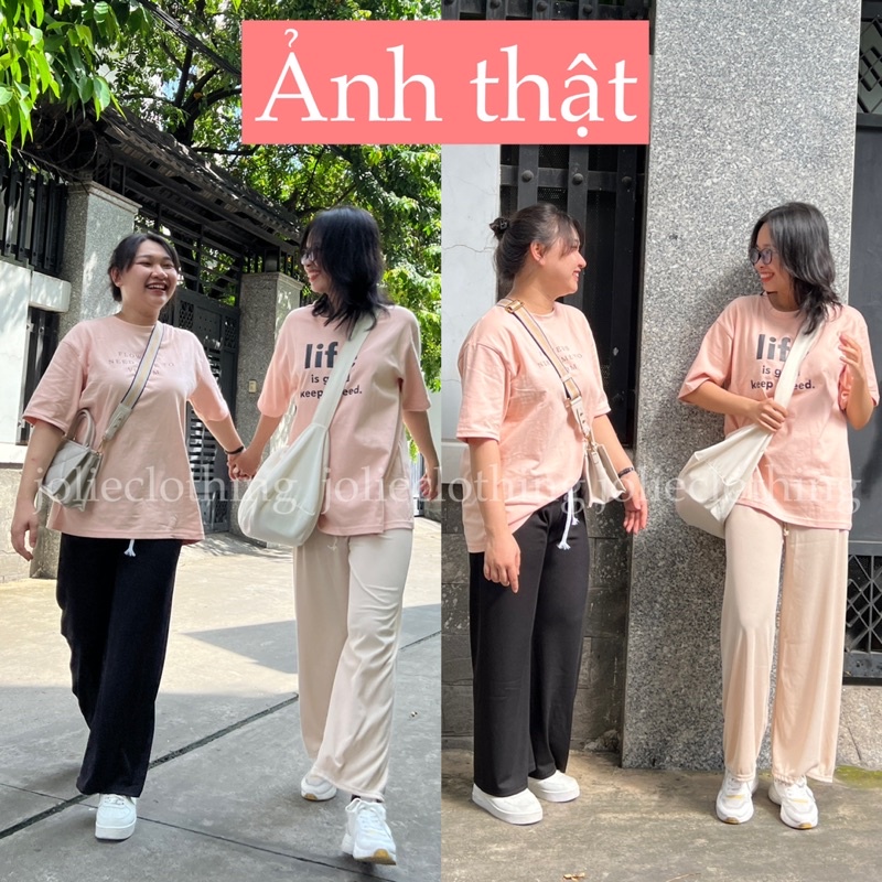 Quần suông nữ ống rộng chất len tăm co giãn tốt, có bigsize, nhiều màu