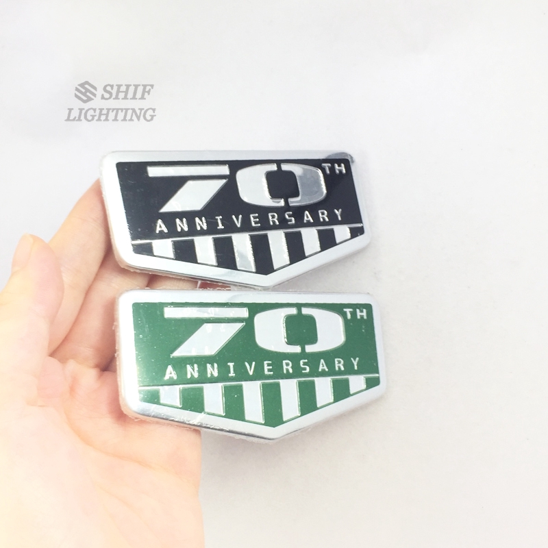 Miếng dán hình logo họa tiết chữ 70TH ANNIVERSARY làm bằng ABS trang trí xe hơi JEEP