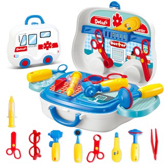 Đồ chơi bác sĩ bộ 14 món kiểu vali xe ô tô thuận lợi cho bé di chuyển mang đi