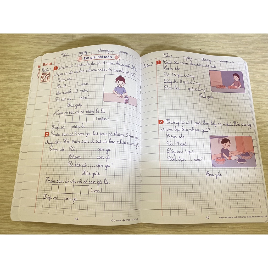 Sách - Bộ vở ô li bài tập toán lớp 2