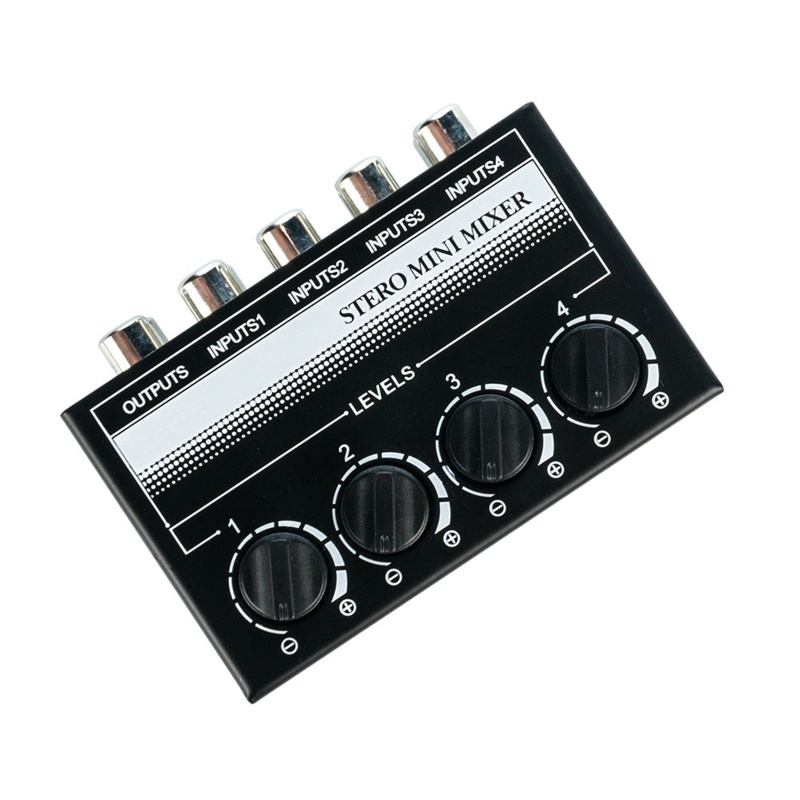Inter-12db max mini thụ động stereo mixer với 2 nhóm stereo rca đầu vào
