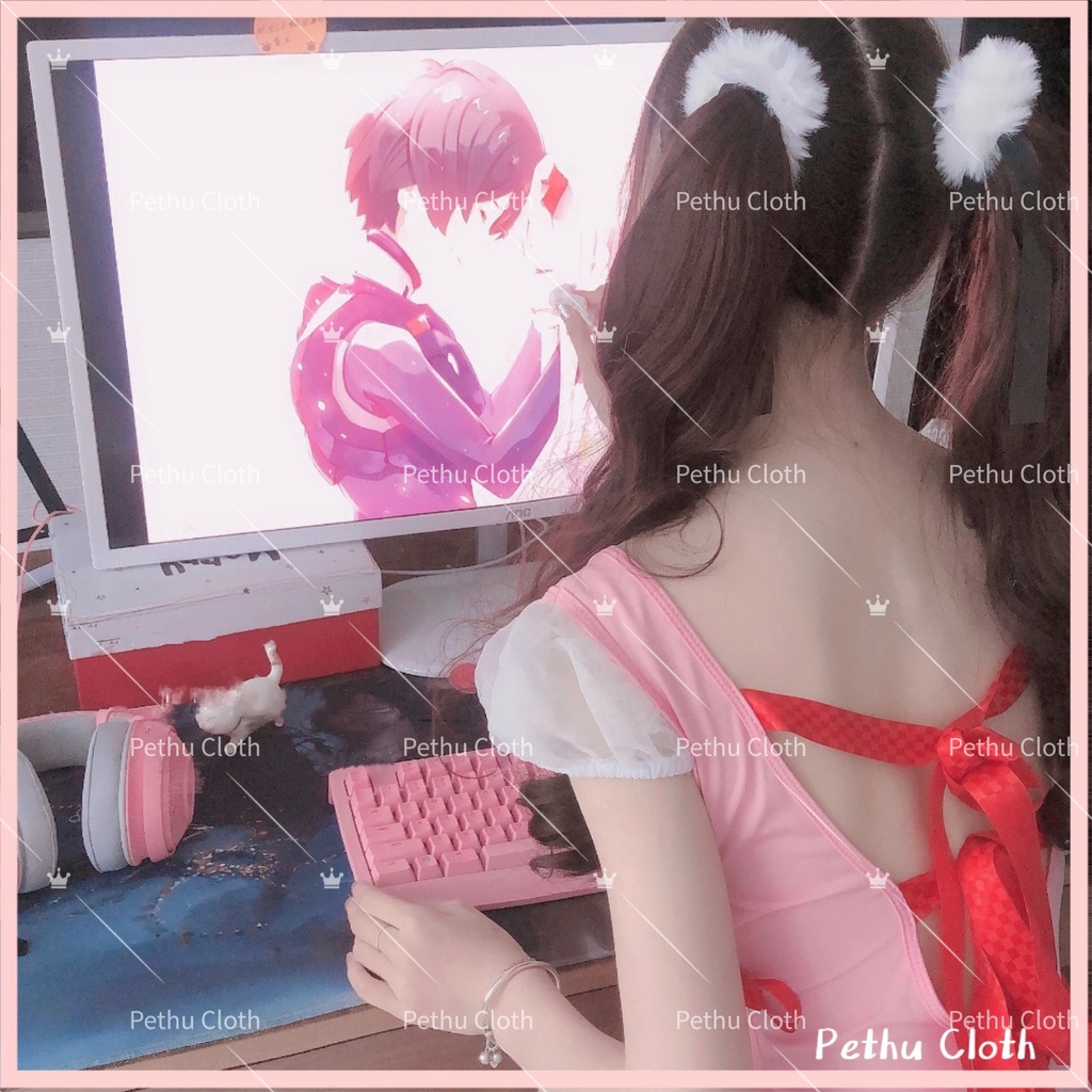 （Q1,HCM）Đồ ngủ sexy nữFreeship Cosplay chất siêu đẹp, váy đầm ngủ Cosplay anime người hầu gái+ Freesize 40-60kg---027