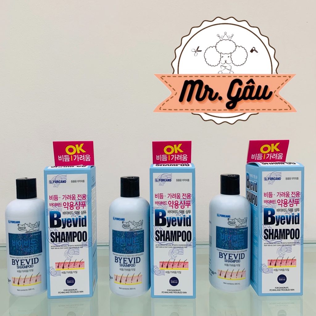 SỮA TẮM CHUYÊN TRỊ NGỨA CHO CHÓ - Forcans byevid shampoo 300ml