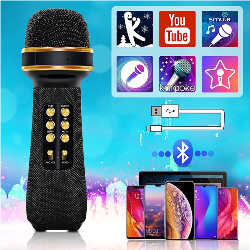 Micro Bluetooth Karaoke không dây WS-898, Mic hát Karaoke Kiêm Loa Bluetooth cầm tay Nâng giọng cực chất