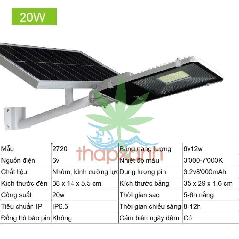 Đèn led năng lượng mặt trời MON-2720 20W, Đèn năng lượng mặt trời IP 65