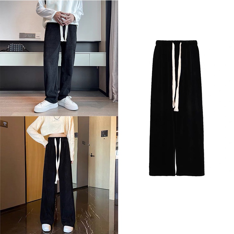 Quần Ống Rộng Nam Nữ Dây Rút Cạp Cao Phong Cách ULZZANG - Kiểu Dáng Unisex Cá Tính