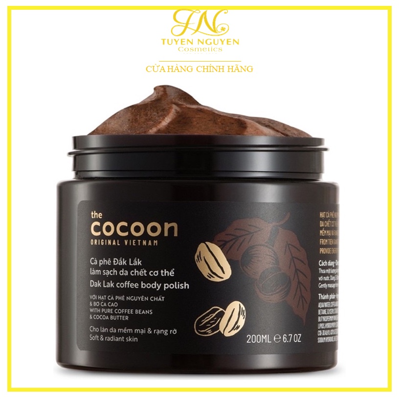 Tẩy da chết toàn thân Cocoon Cà phê Đăk Lăk 200ml