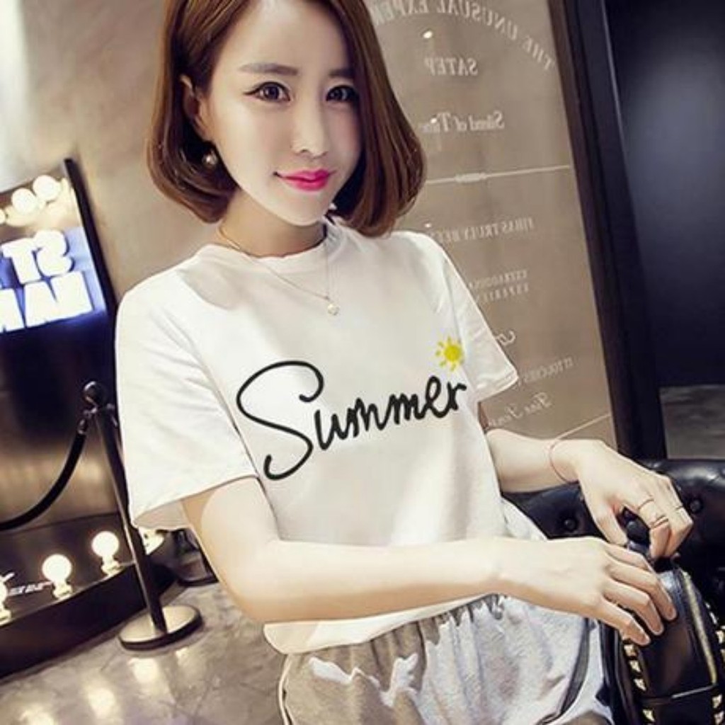 ÁO THUN NỮ NGẮN TAY THỜI TRANG IN LOGO SUMMER PHONG CÁCH HÀN QUỐC 2020 PF7907A | BigBuy360 - bigbuy360.vn