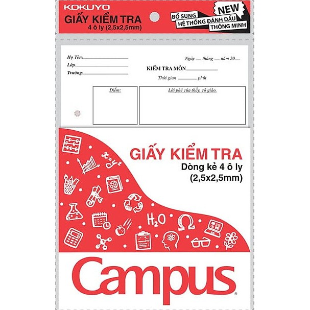 Giấy kiểm tra cấp 1 (Giấy kiểm tra ô ly) Campus